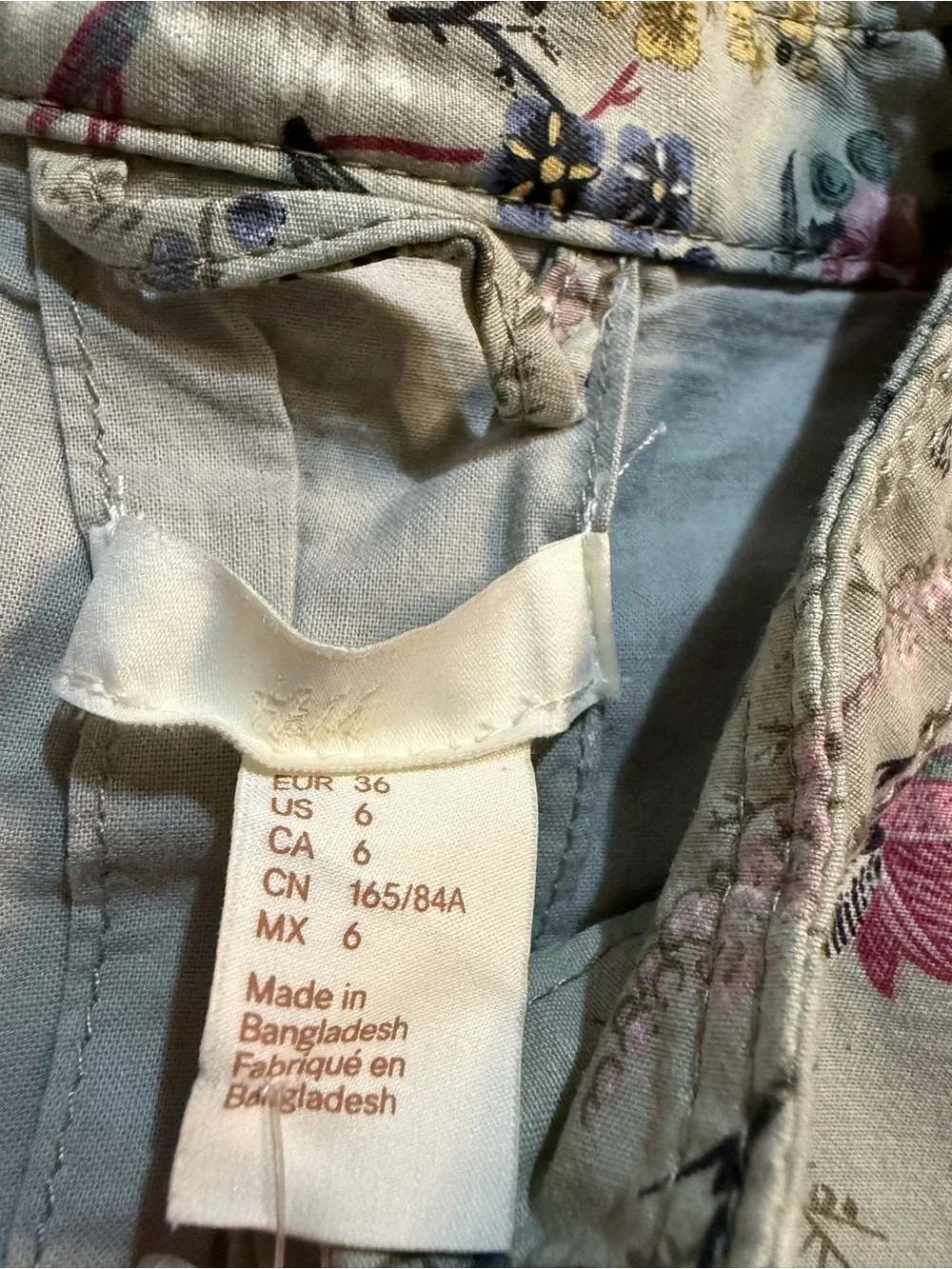Girls H&M Floral Utility Jacket Size 6 Green Pink Button Front